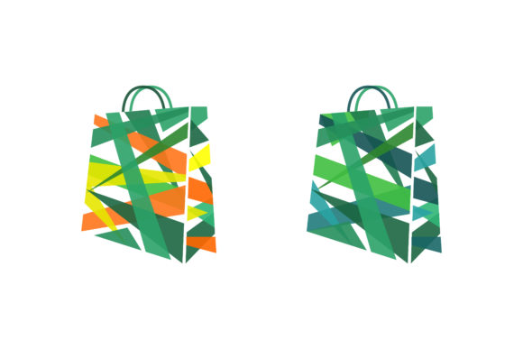 Abstract Green Bag Icons
