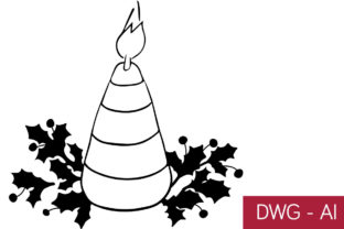 Candle with Mistletos Craft File for Crafts