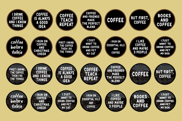 Coffee Sticker Design Bundle for Crafts