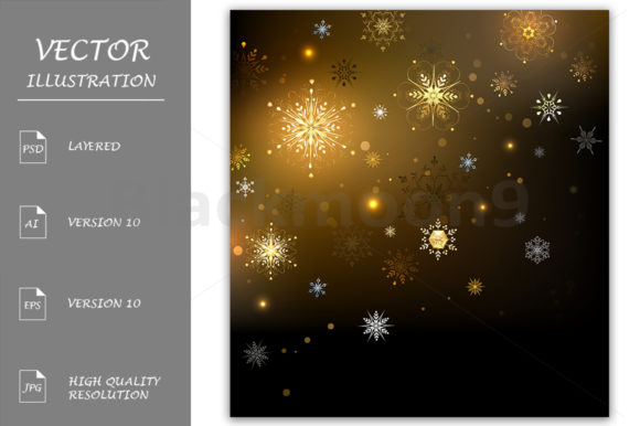 Gold Snowflakes Background