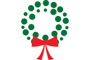 Green Ball Wreath with Red Bow for Crafts