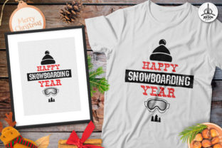 Happy Snowboarding Year T-Shirt Xmas Print Templates