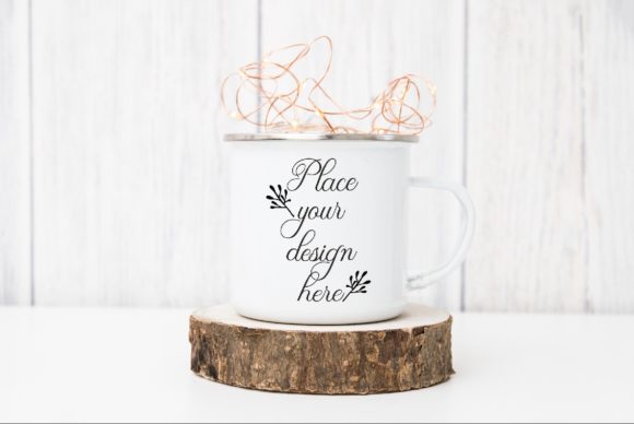 Holiday Enamel Tin Mug Mockup